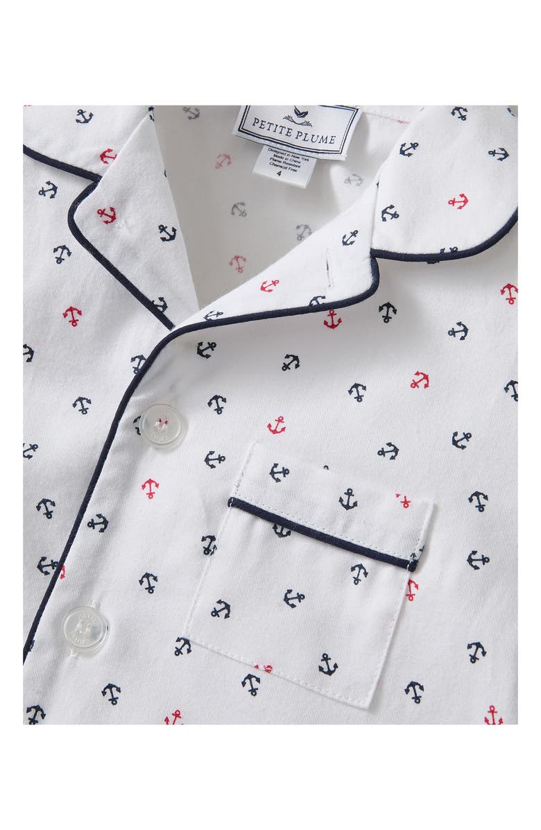Petite Plume Kids' Anchors Print Short Pajamas, Alternate, color, 
