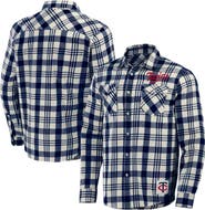 Darius Rucker Collection by Fanatics Men's Darius Rucker Collection by Fanatics Navy Minnesota Twins Plaid Flannel Button-Up Shirt
