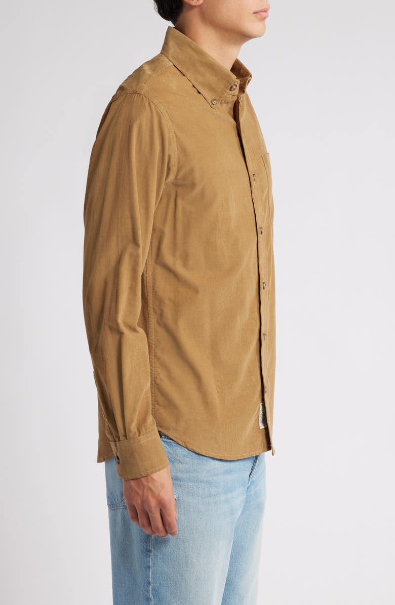 Schott NYC Pinwale Corduroy Button Down Shirt, Alternate, color, Khaki