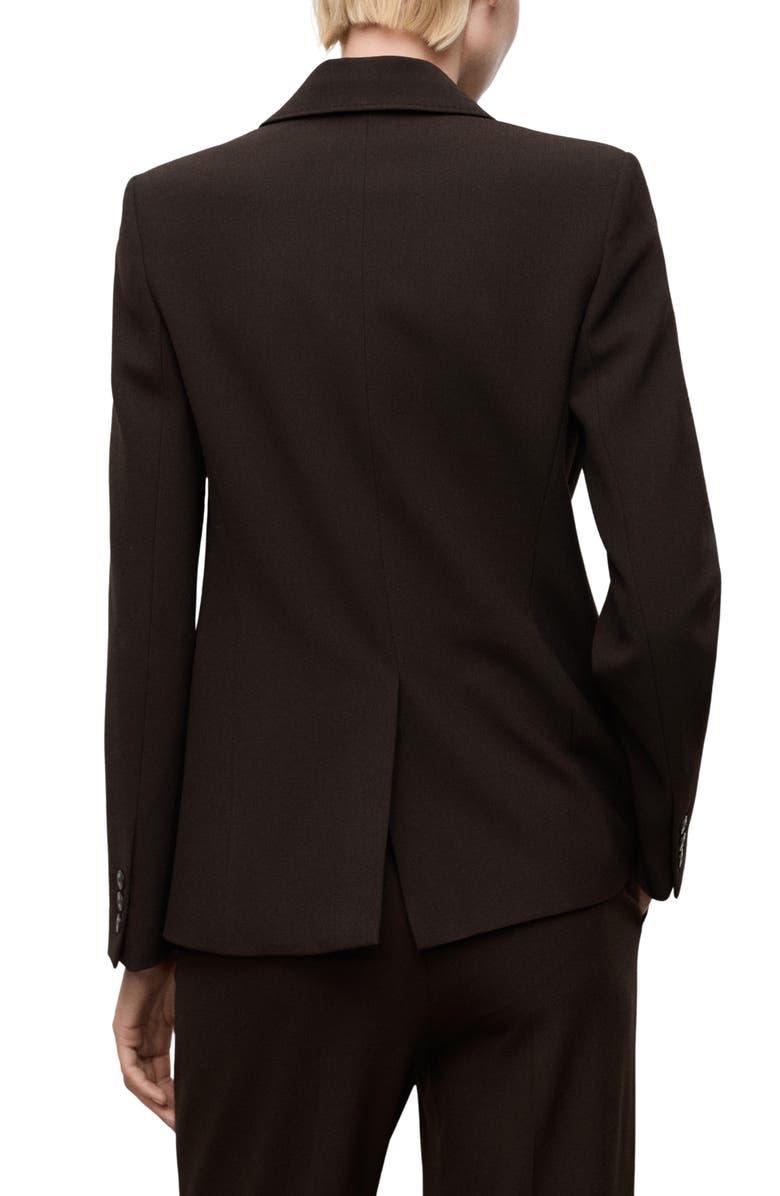 MANGO Straight Fit Blazer, Alternate, color, Chocolate