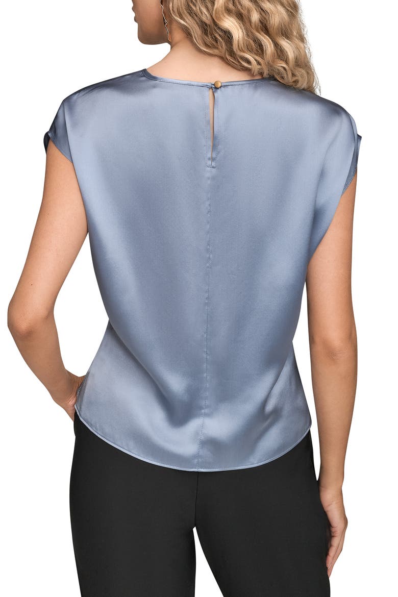 Cap Sleeve Stretch Silk Top, Alternate, color, TEMPEST