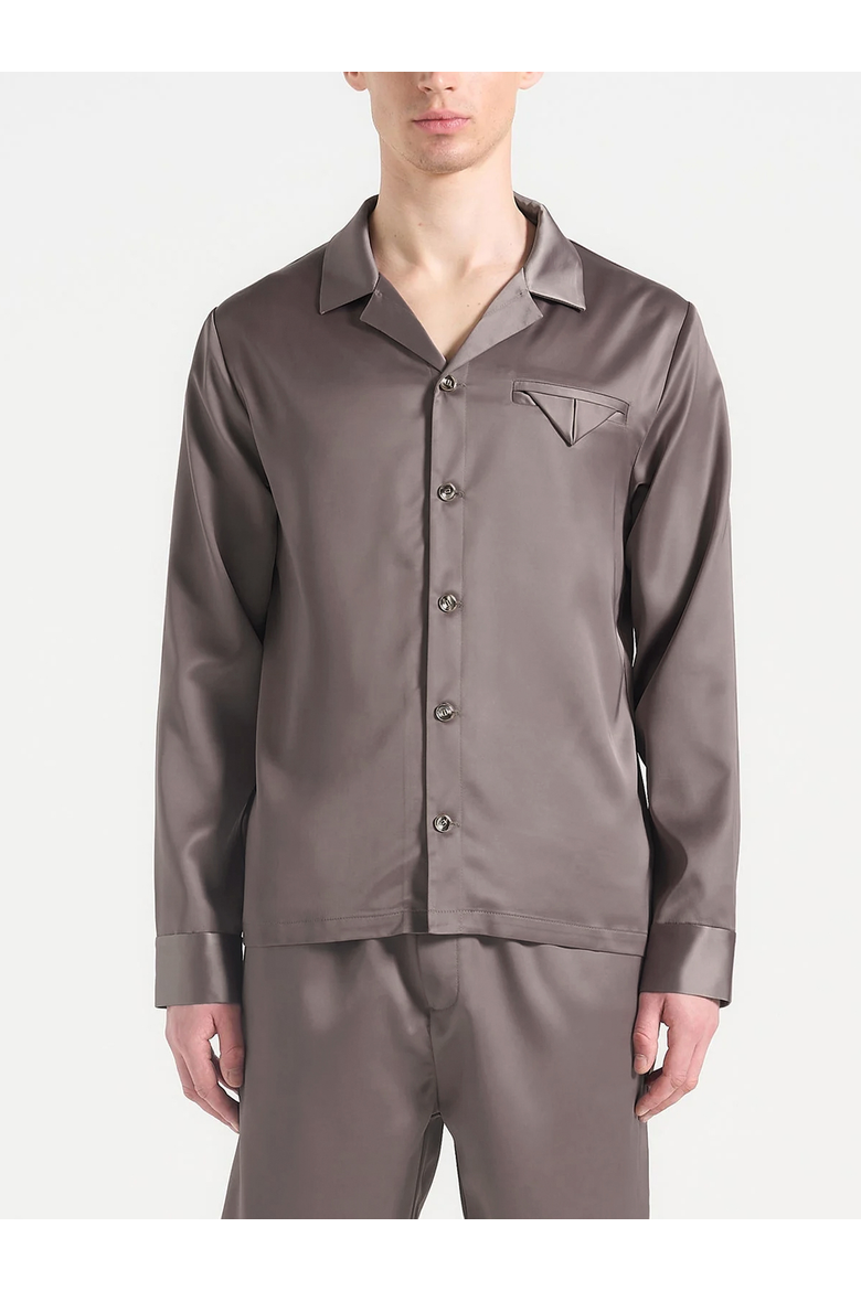 Constant Satin Shirt, Alternate, color, Taupe
