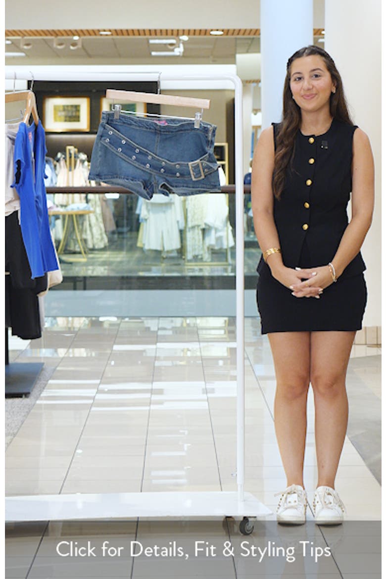 Asymmetric Belted Low Rise Denim Micro Shorts video