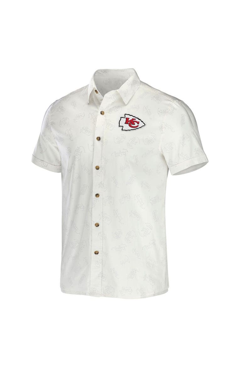 Men's NFL x Darius Rucker Collection by Fanatics White Kansas City Chiefs Woven Button-Up T-Shirt, Alternate, color, White