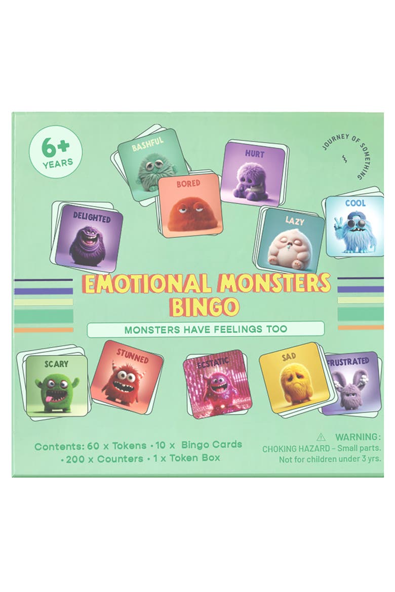 Emotional Monsters Bingo, Learn Feelings Through Play, Alternate, color, Multicolored