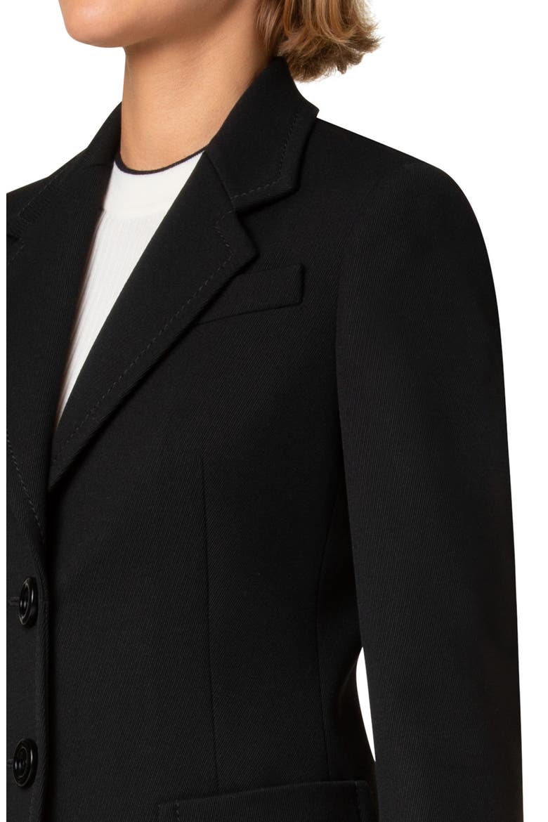 Virgin Wool Tricotine Blazer, Alternate, color, BLACK