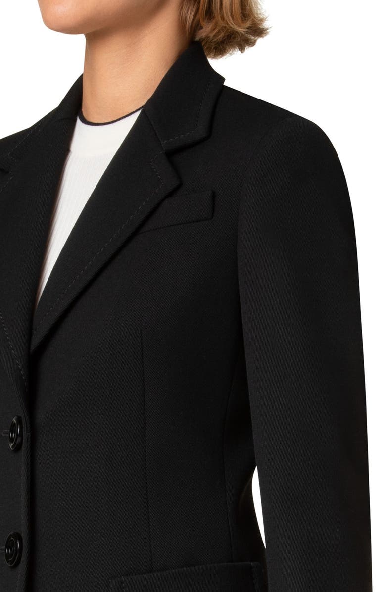 Akris punto Virgin Wool Tricotine Blazer, Alternate, color, Black