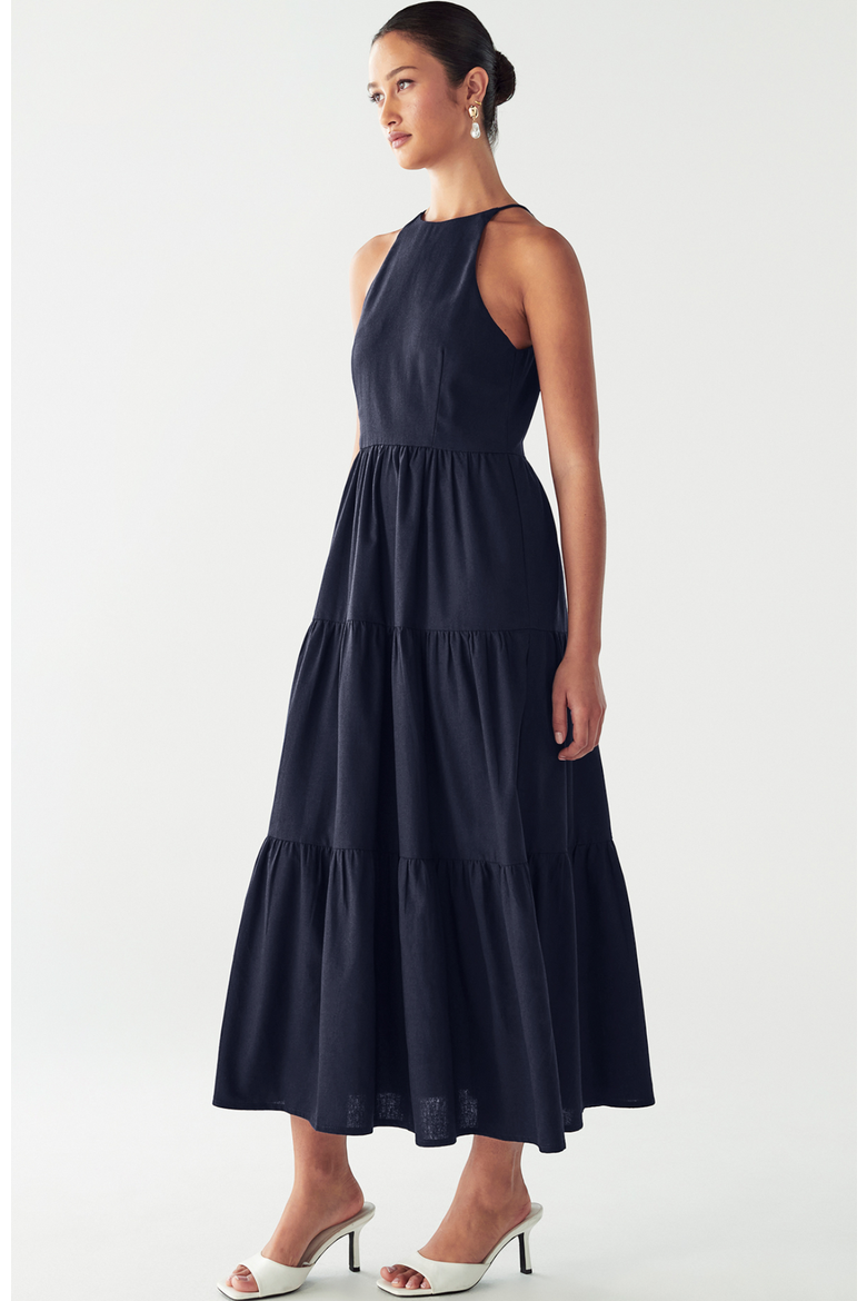 Aquila Maxi Dress, Alternate, color, Navy Blue