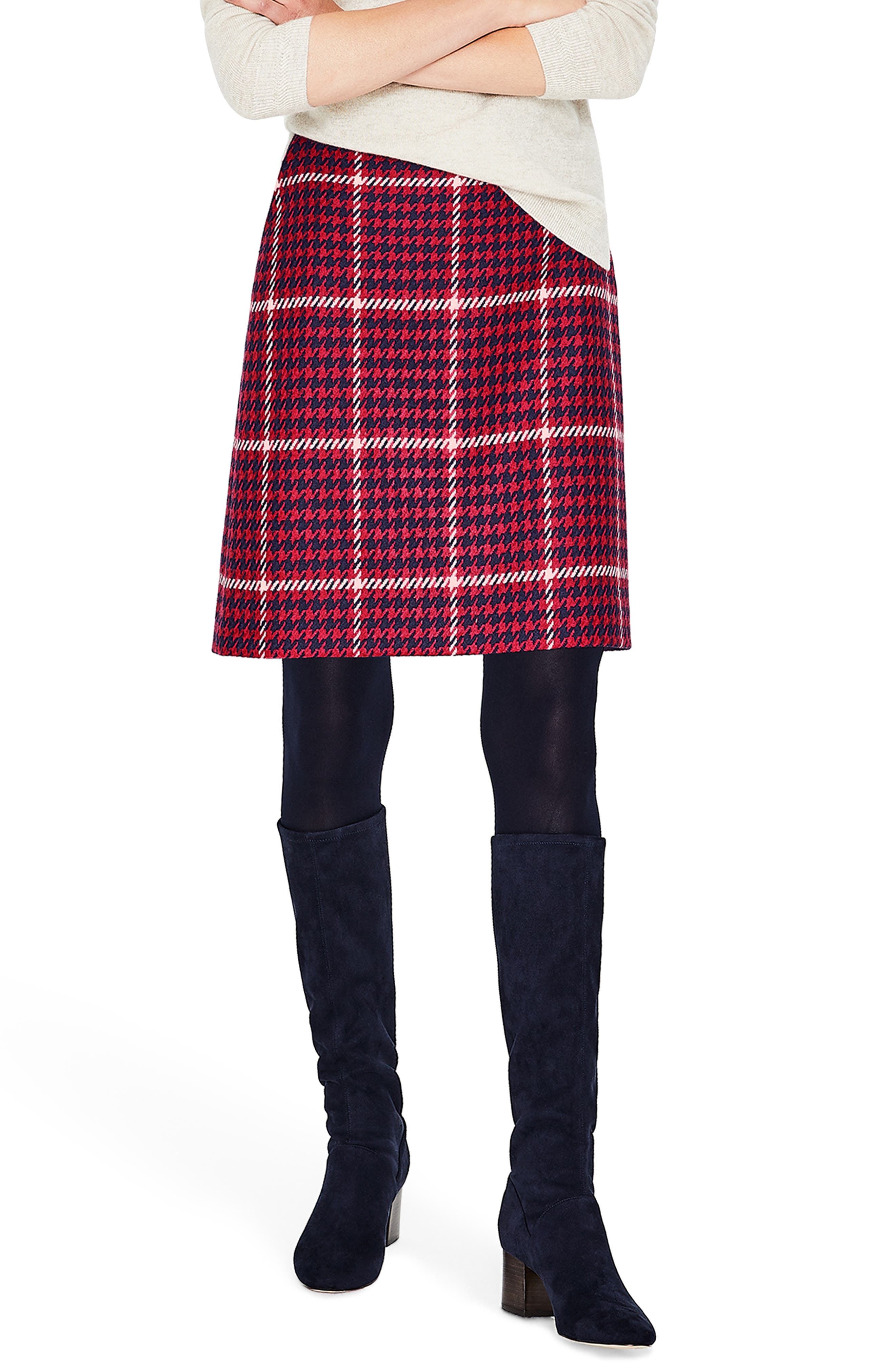 Boden British Tweed Wool Mini Skirt