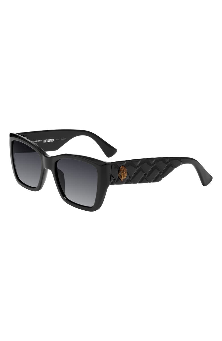 Kurt Geiger London 54mm Rectangular Sunglasses, Alternate, color, Black/ Grey Pz