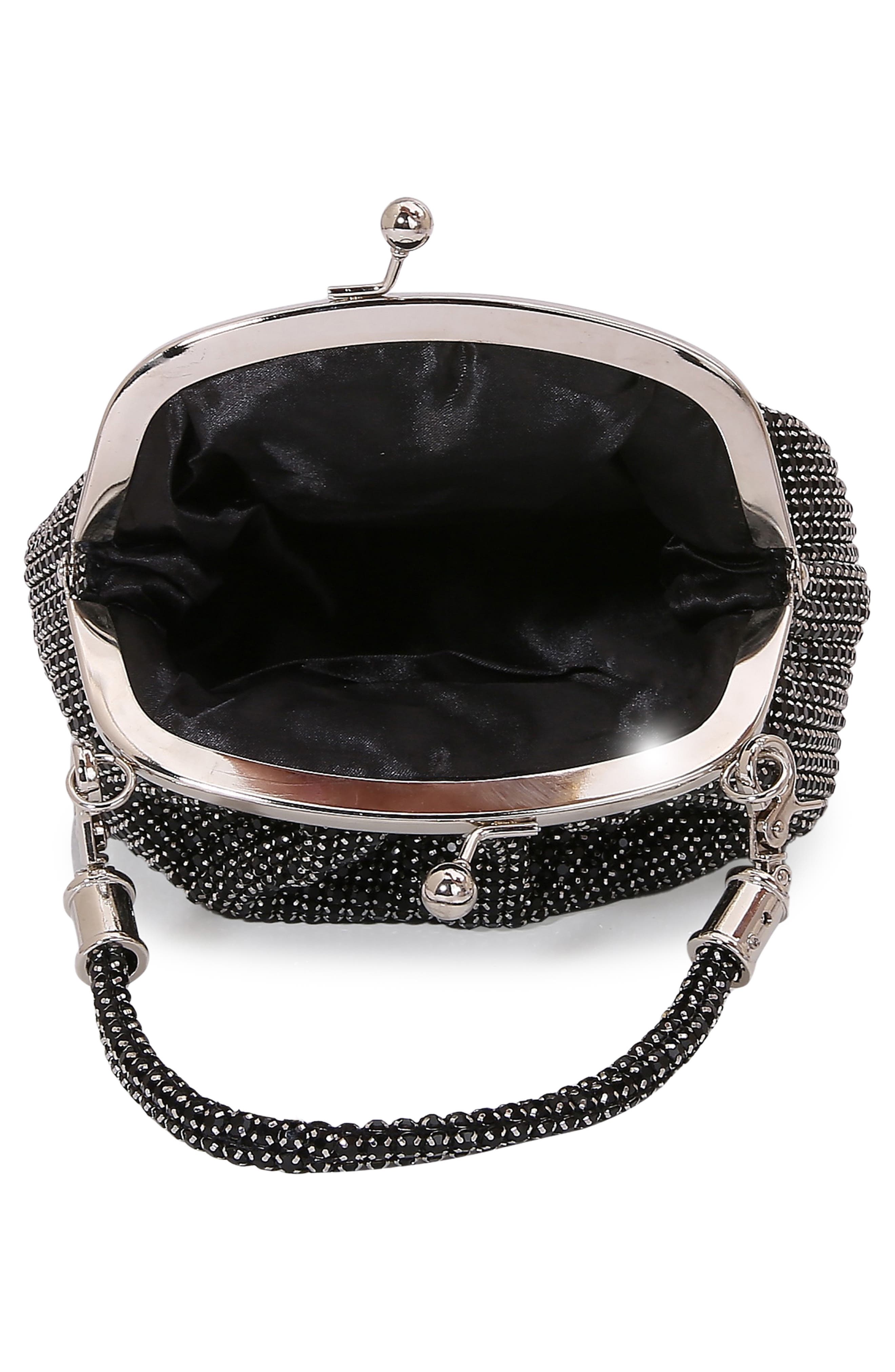 BERNESS Rhinestone Handbag, Alternate, color, Black