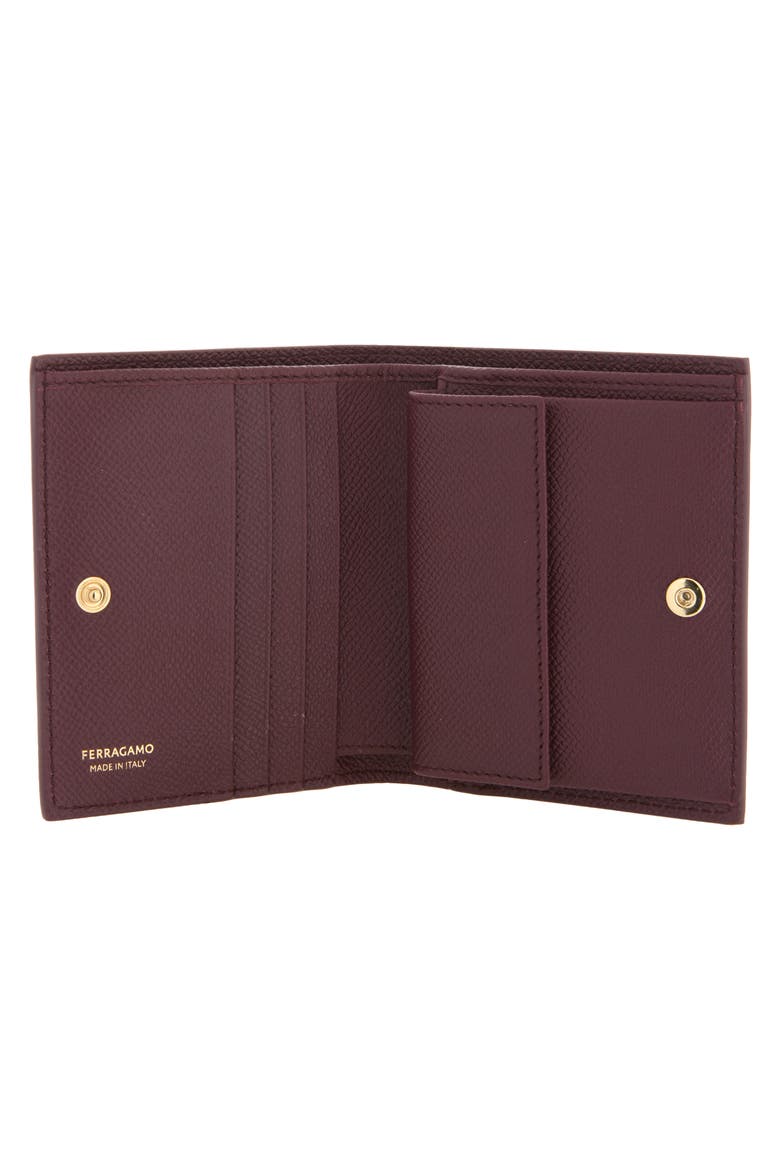 Gancini Leather French Wallet, Alternate, color, PLUM