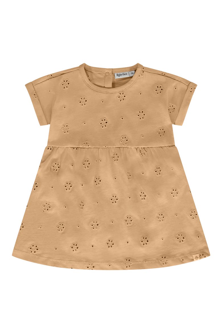 Floral Eyelet Short Sleeve Dress, Main, color, Sienna
