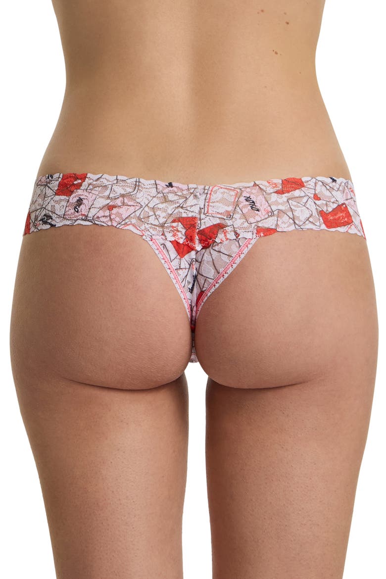 Print Low Rise Thong, Alternate, color, WITH LOVE WHITE