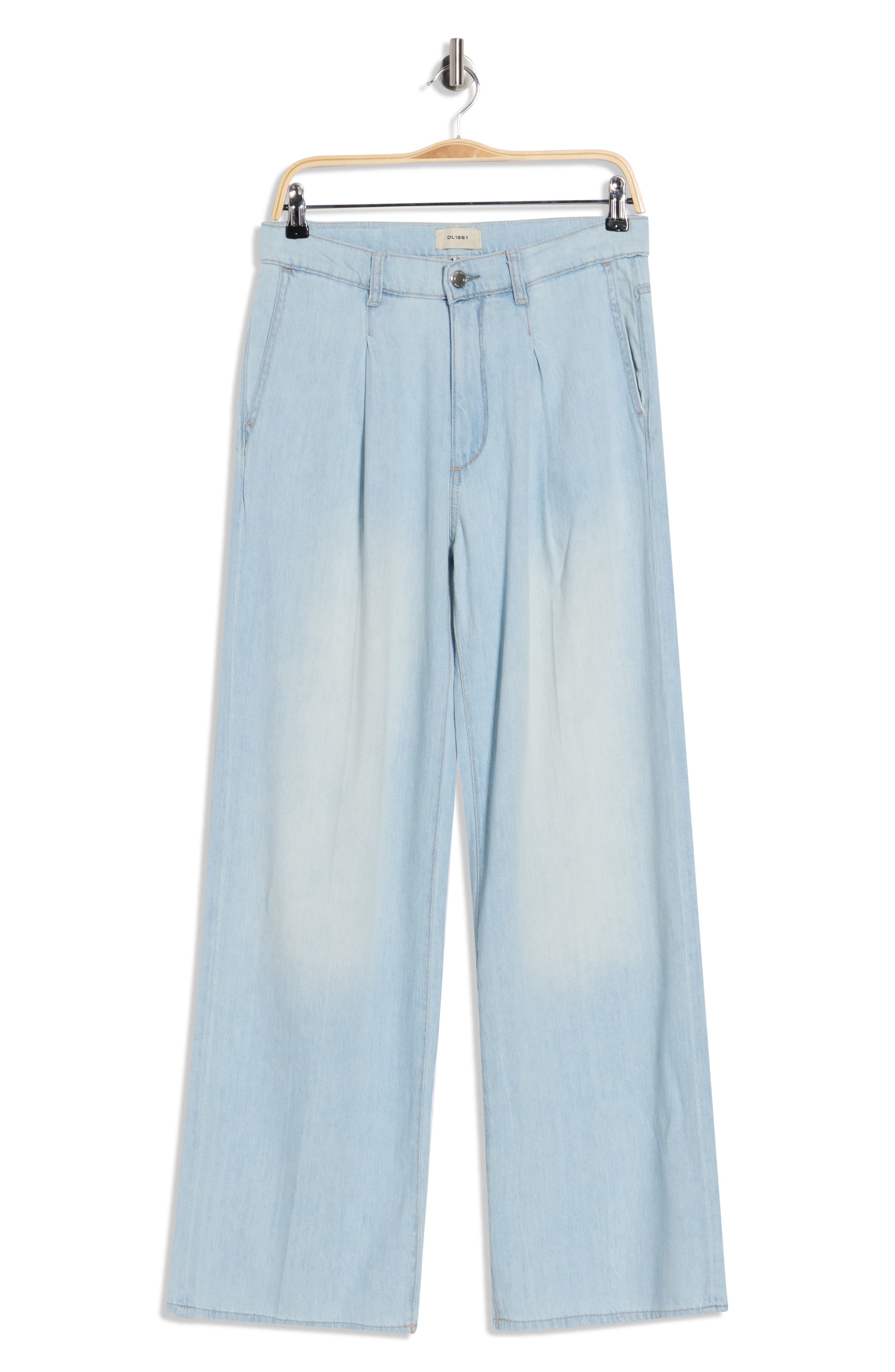 DL1961 Isabel Pleated Mid Rise Wide Leg Jeans