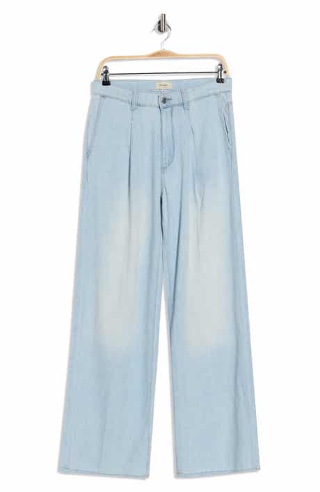 DL1961 Isabel Pleated Mid Rise Wide Leg Jeans