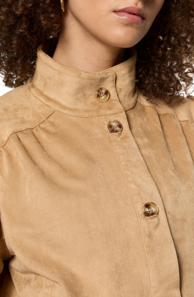 Sanctuary Puff Sleeve Faux Suede Jacket, Alternate, color, Ancient Scrolls Brown