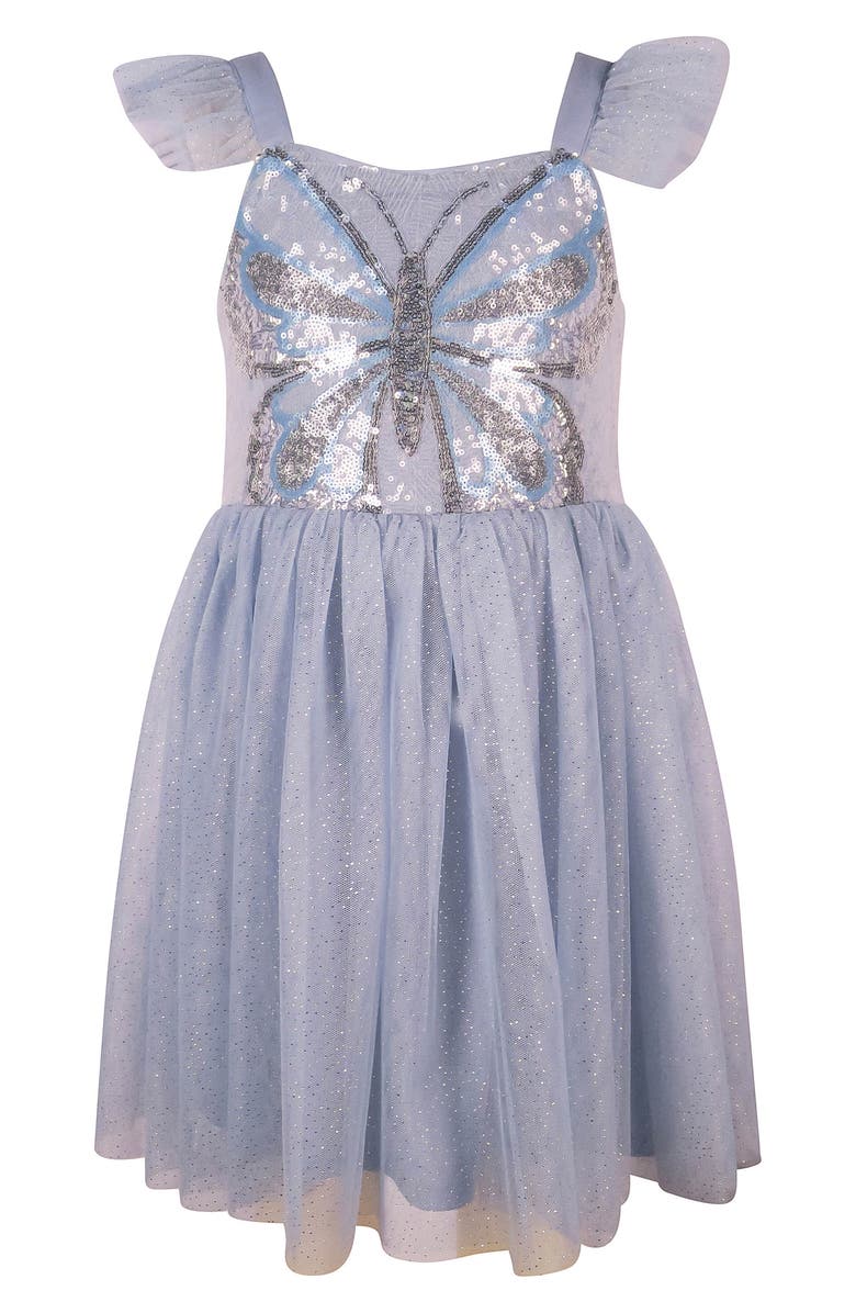 Zunie Kids' Sequin Butterfly Mesh Dress, Main, color,