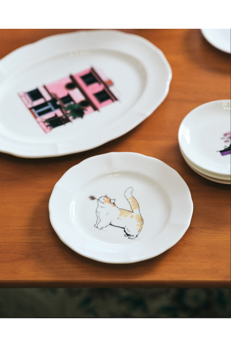 Thibaud Herem Objet Bread & Butter Plate, Alternate, color, Happy Cat