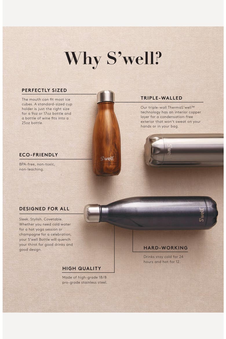 Palm Beach Stainless Steel Water Bottle, Alternate, color, PALM BEACH