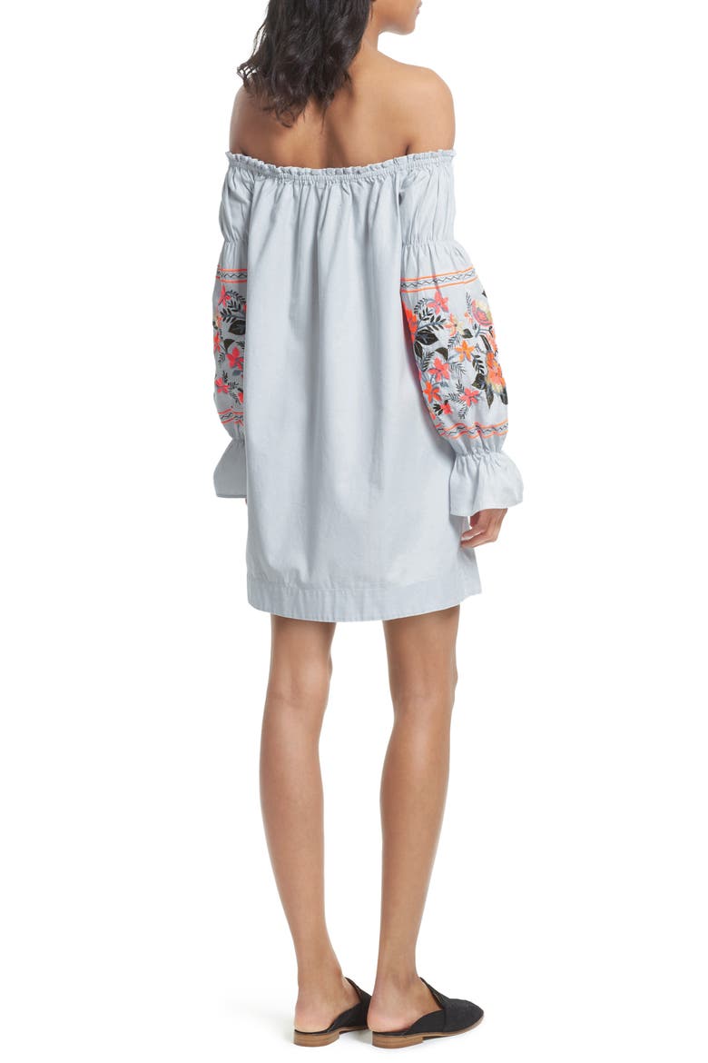 Fleur Du Jour Shift Dress, Alternate, color, BLUE