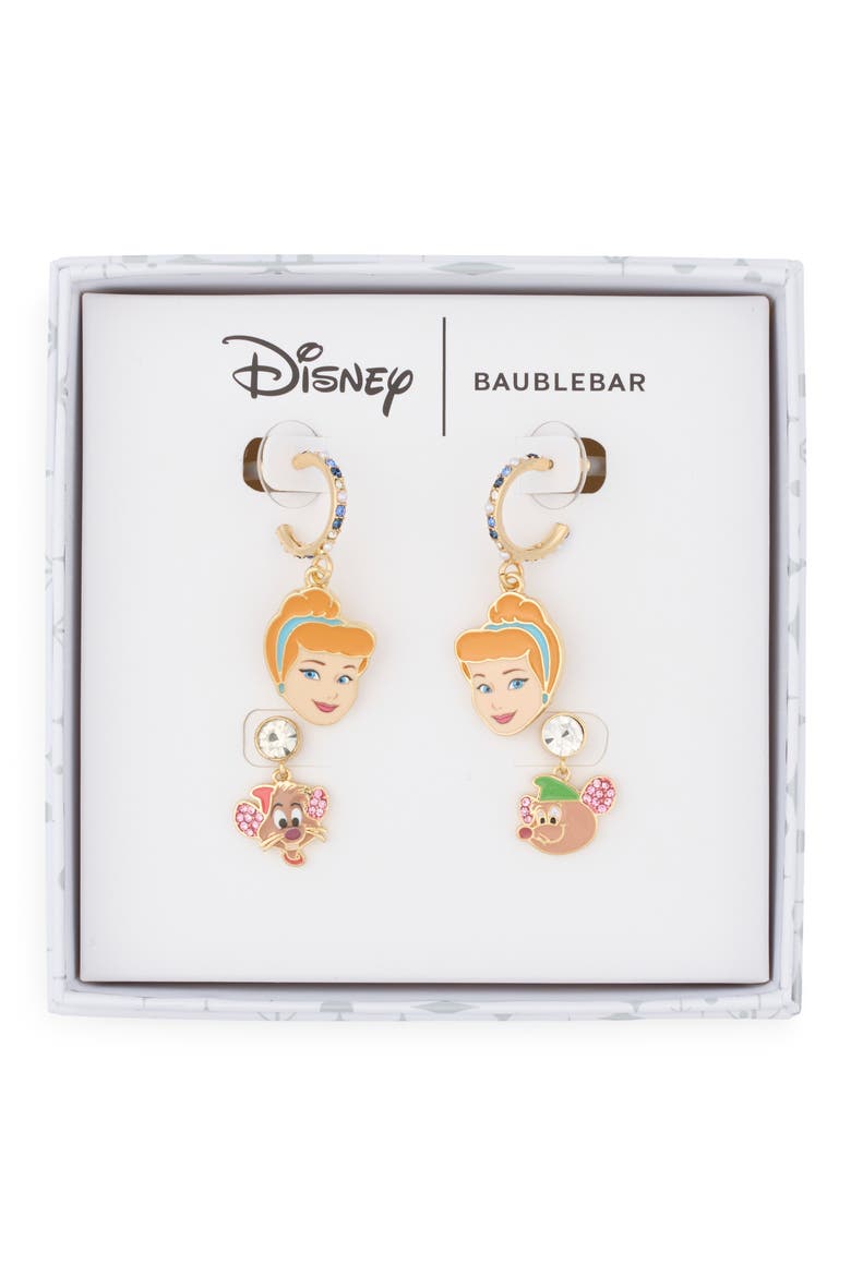 Disney Cinderella and Mice Drop Earrings, Main, color, MULTI