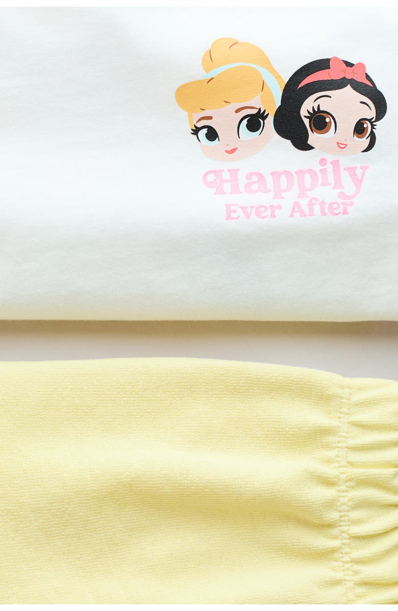 H&M 2-piece Printed Cotton Set, Alternate, color, White/Disney Princesses