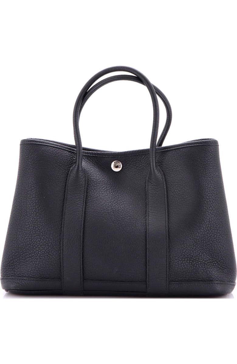 Pre-Owned Hermes Garden Party Tote Leather 30, Main, color, Noir