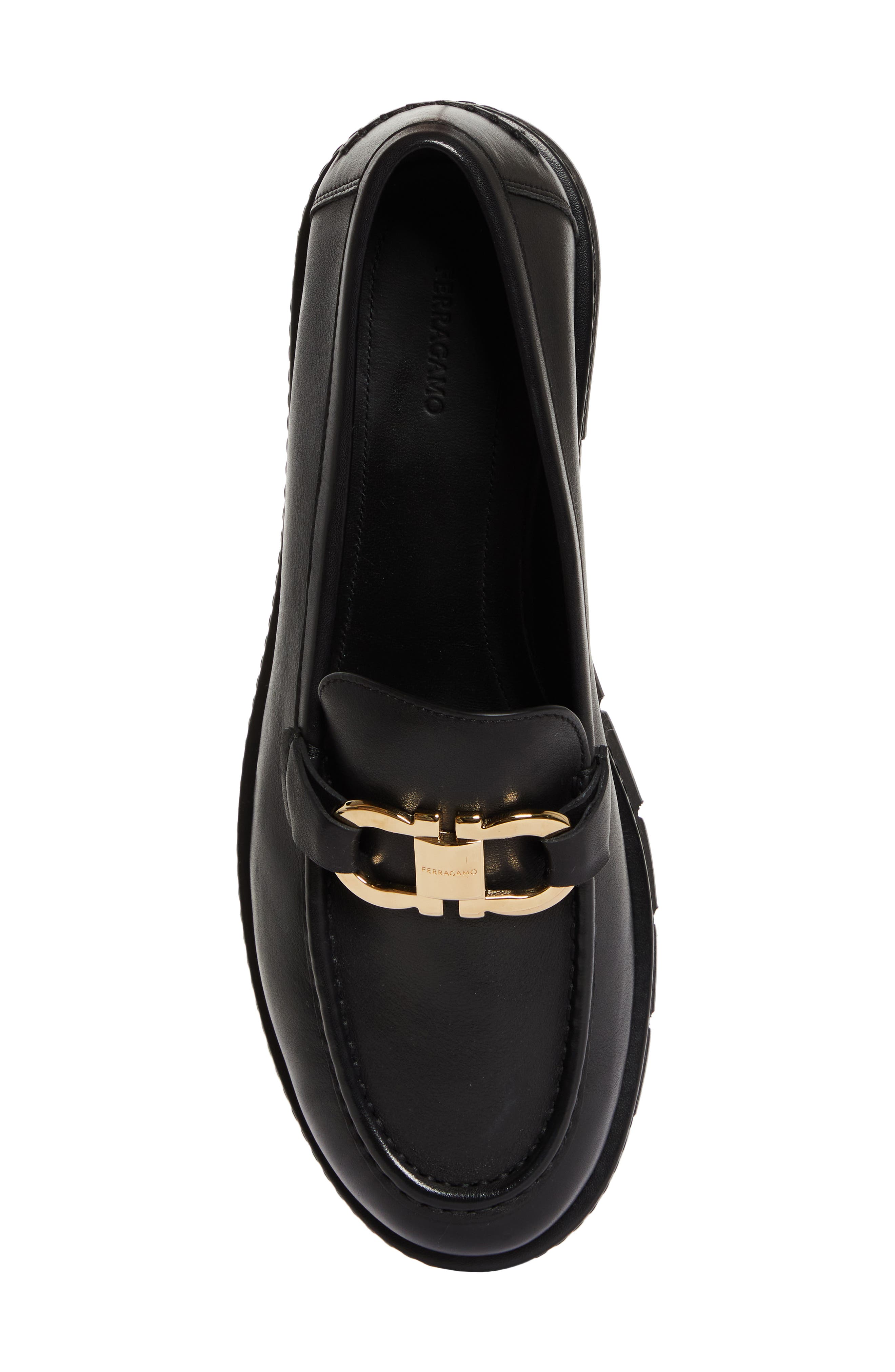 FERRAGAMO Mayran Double Gancio Bit Loafer, Alternate, color, Nero
