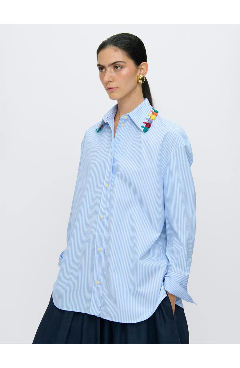 Callas Milano LYN Tassel collar shirt MC, Alternate, color, Blue