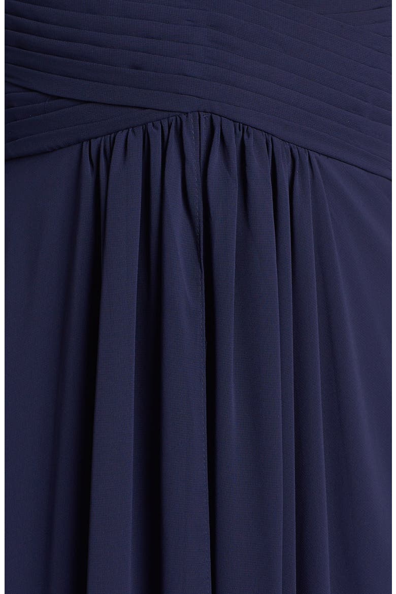 Embellished Tiered Chiffon Halter Gown, Alternate, color, MIDNIGHT NAVY