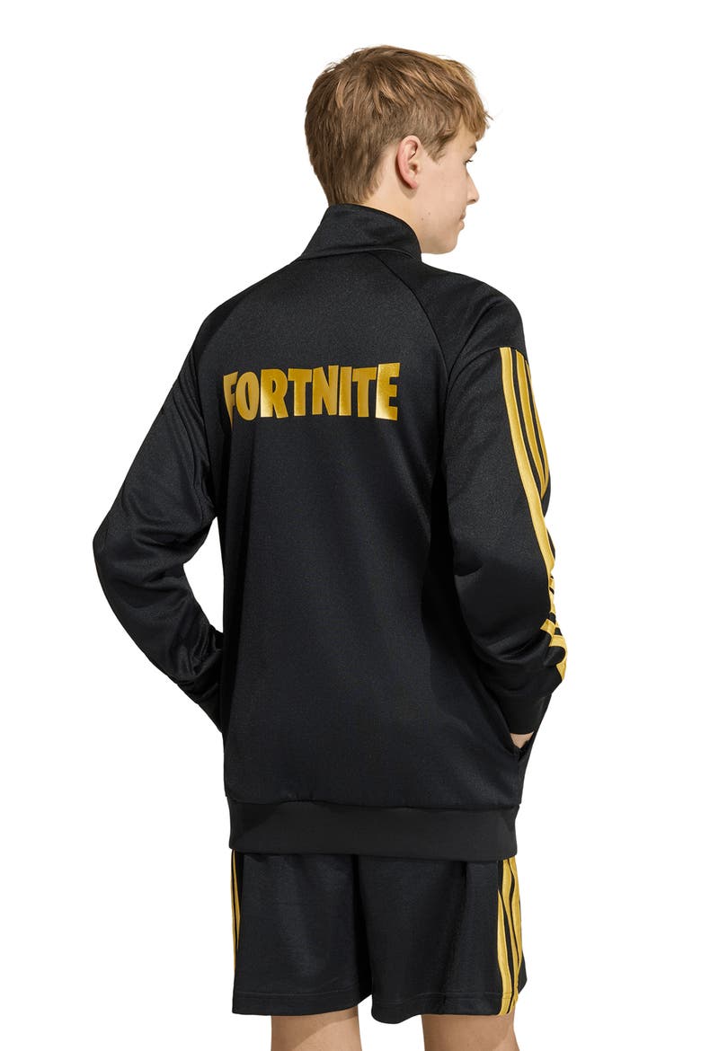 x Fortnite Kids' Track Jacket, Alternate, color, BLACK/ GOLD MET.