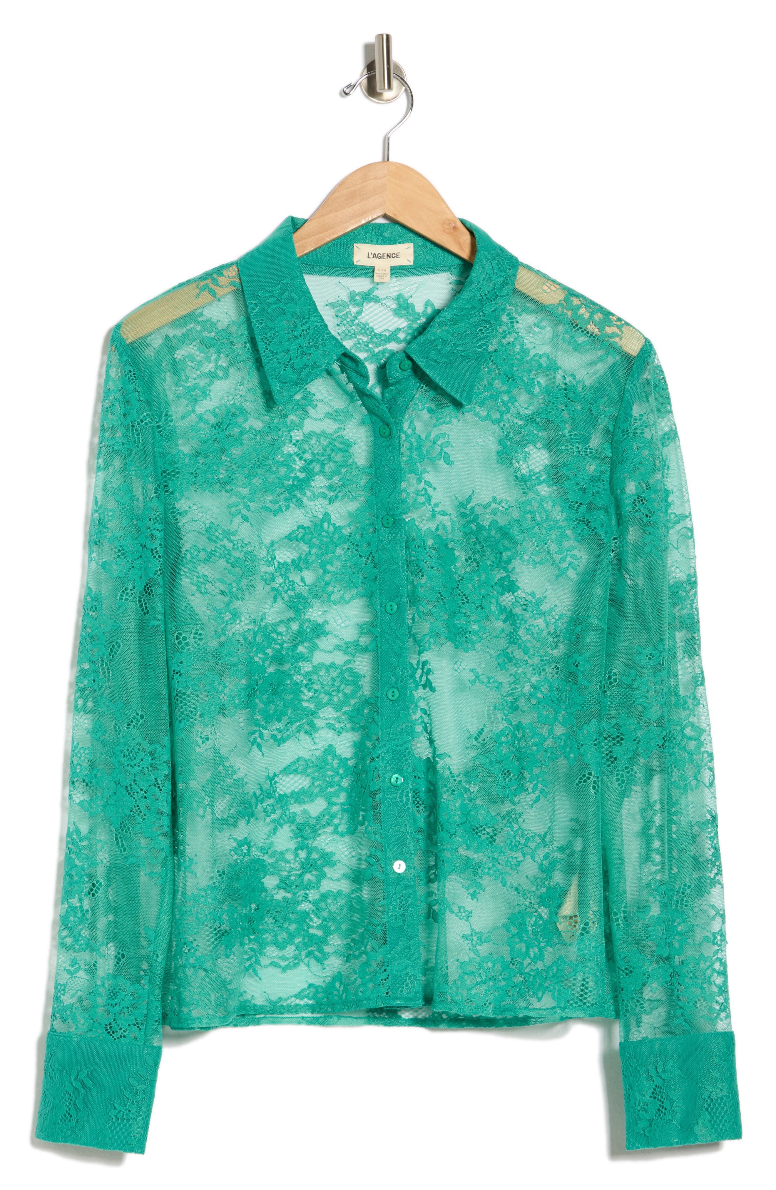 L'AGENCE Maia Lace Button-Up Shirt