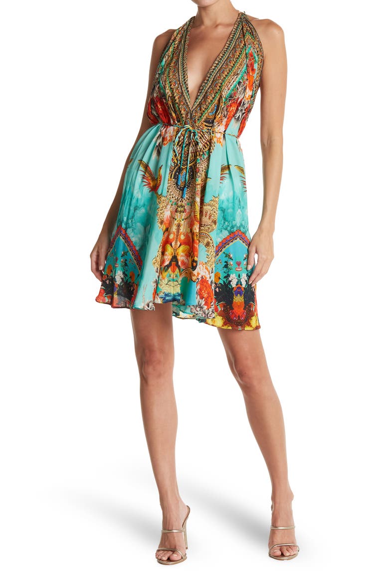 Mini Prep Filter SHAHIDA PARIDES Plunge V-Neck Halter Mini Dress (Women) | Nordstromrack
