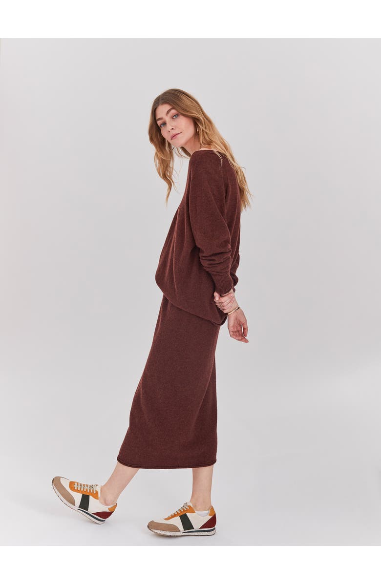 Celtic & Co. Geelong Wool Slouch V-Neck Sweater, Main, color, Ember