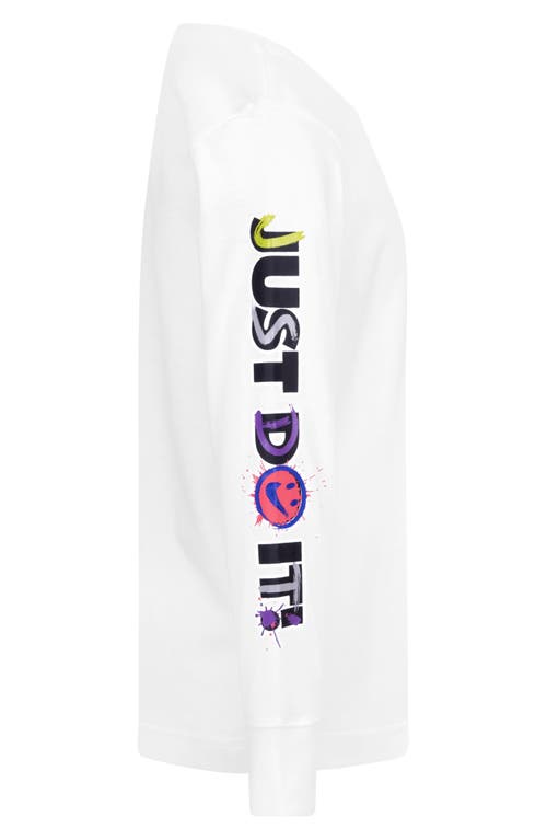 Nike Kids' Express Yourself Long Sleeve Graphic T-shirt In White