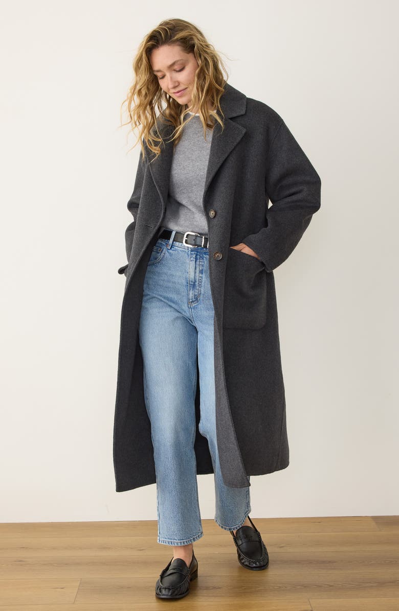 Marine Layer Colette Oversize Longline Coat, Alternate, color, Charcoal Heather