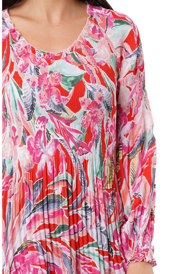 Pleated Ruffle V-Neck Top, Alternate, color, MAGDELENA