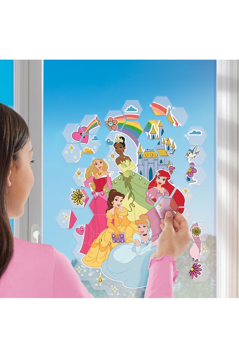 Window Art Mosaic Princess 70 Pieces, Puzzle Window Clings, Alternate, color, Multicolored