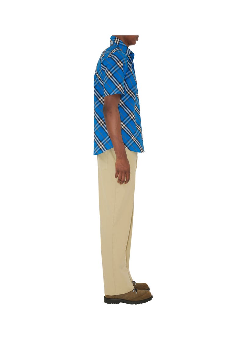 Relaxed Fit Check Cotton Shirt, Alternate, color, Wine red
