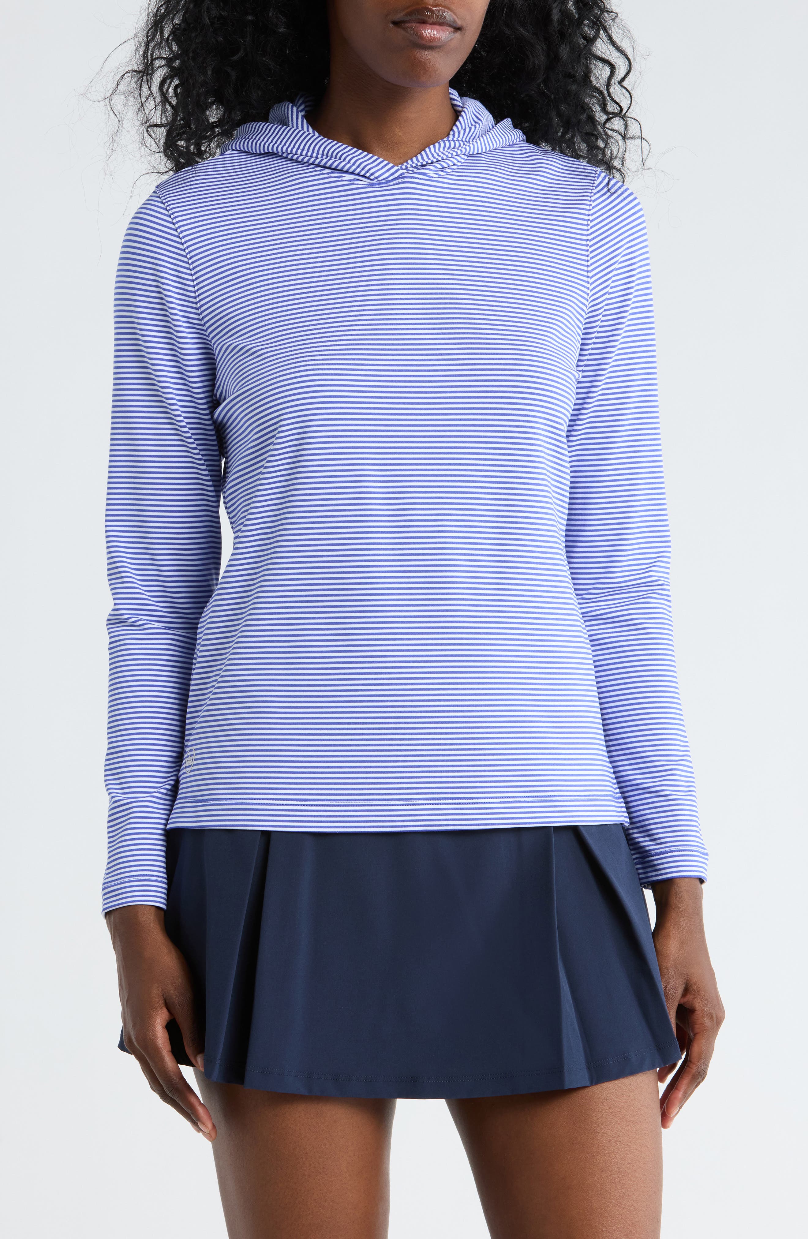 Peter Millar Pine Vista Stripe Performance Hoodie