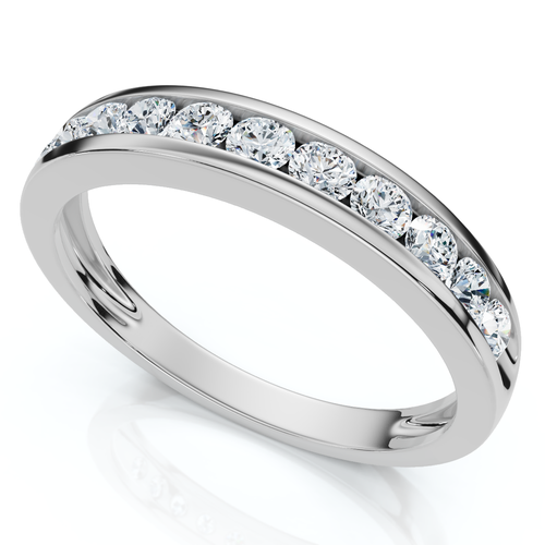 Bliss Diamond 1/2ct Diamond Wedding Ring Channel Set 14k Gold Or Platinum Lab Grown Ef/vs In Silver