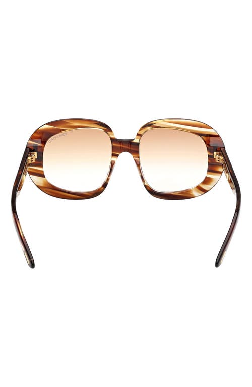 Tom Ford Icon 53mm Gradient Round Sunglasses In Brown Yellow/grad Amber