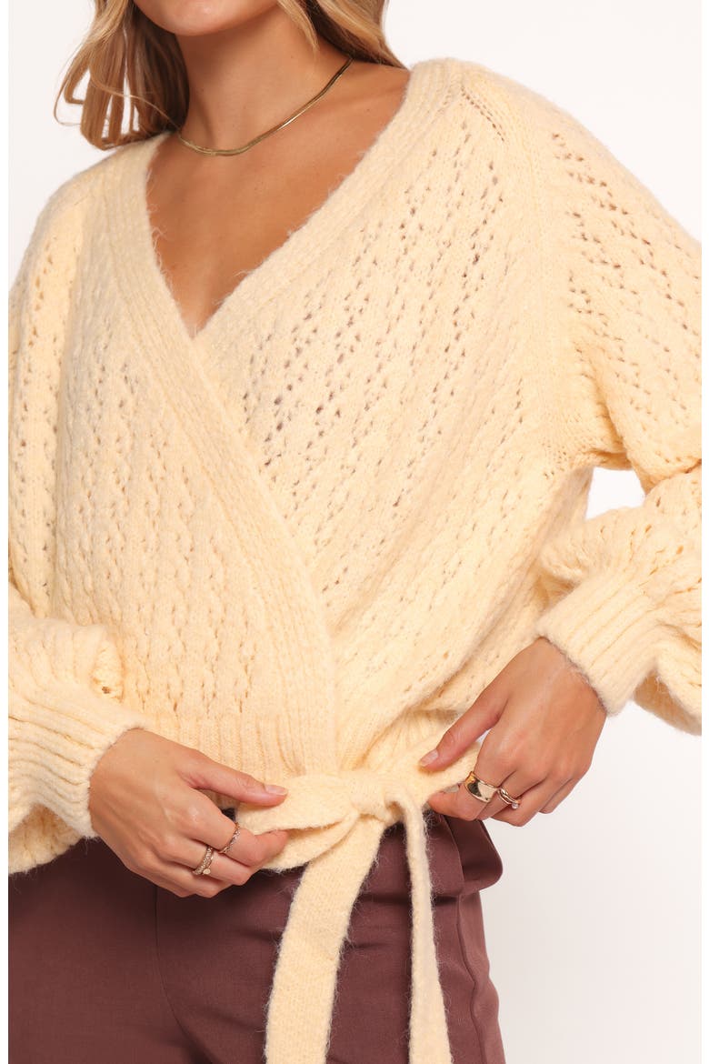 Etta Wrap Cardigan, Alternate, color, BUTTER