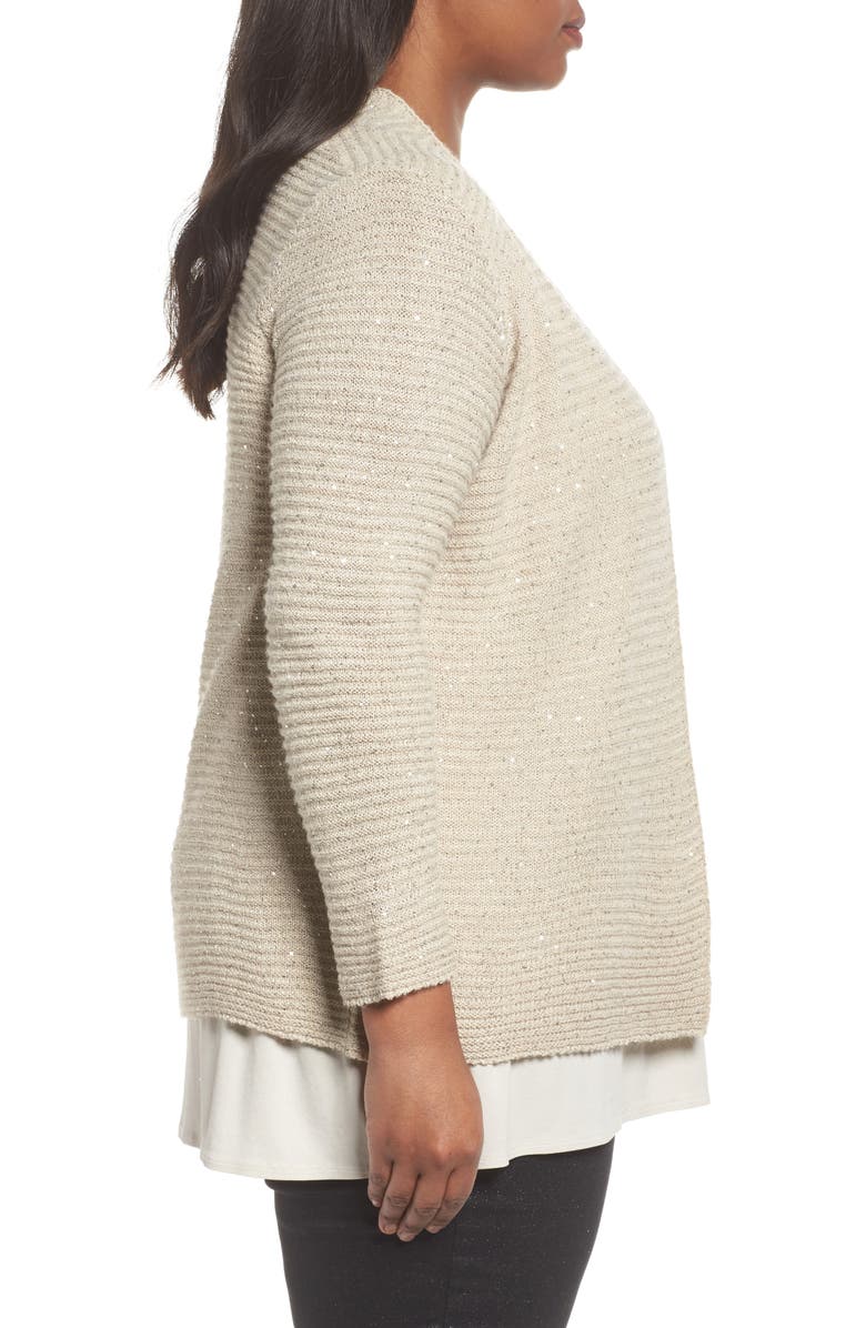 Persona by Marina Rinaldi Meringa Sequin Cardigan, Alternate, color, 