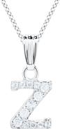 Mignonette White Topaz Pavé Initial Pendant Necklace