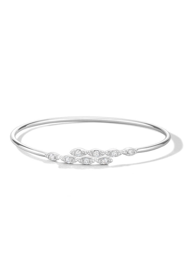 Aerial Marquise Diamond Bangle, Main, color, WHITE GOLD