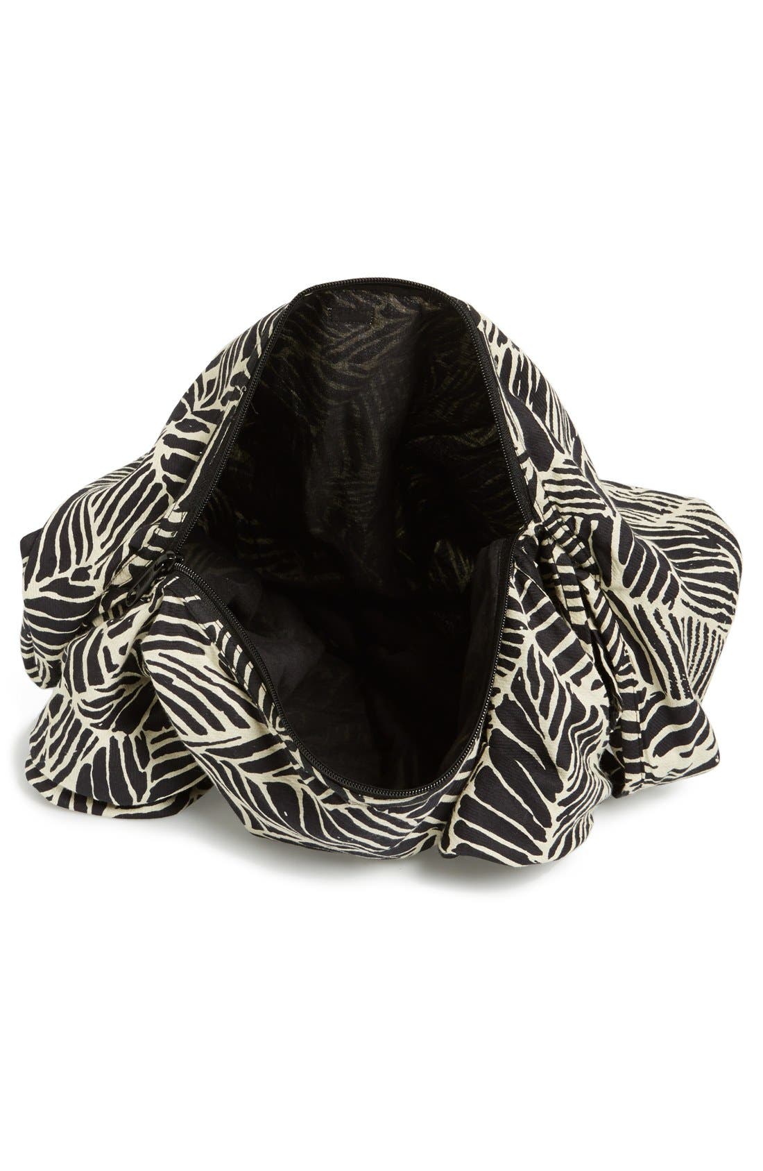 'Mixed Signals' Print Slouchy Tote, Alternate, color, BLACK/ WHITE