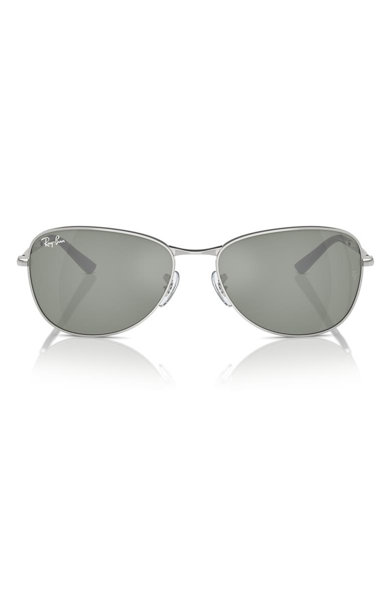 Ray-Ban 59mm Pilot Sunglasses, Main, color, Silver