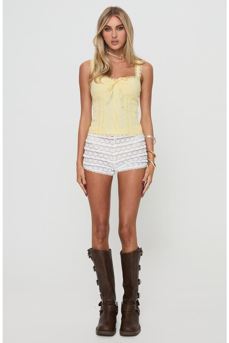 Stellah Lace Bustier Tank, Alternate, color, YELLOW
